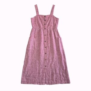 Rachel Zoe Linen Button Front Dress In Cranberry Size 6